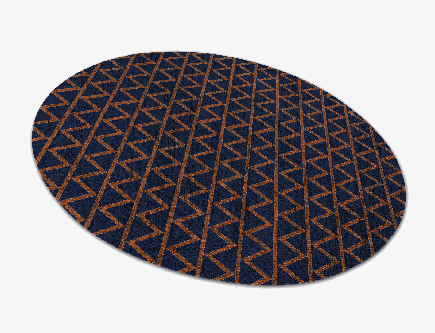 Zag Geometric Oval Flatweave Bamboo Silk Custom Rug by Rug Artisan