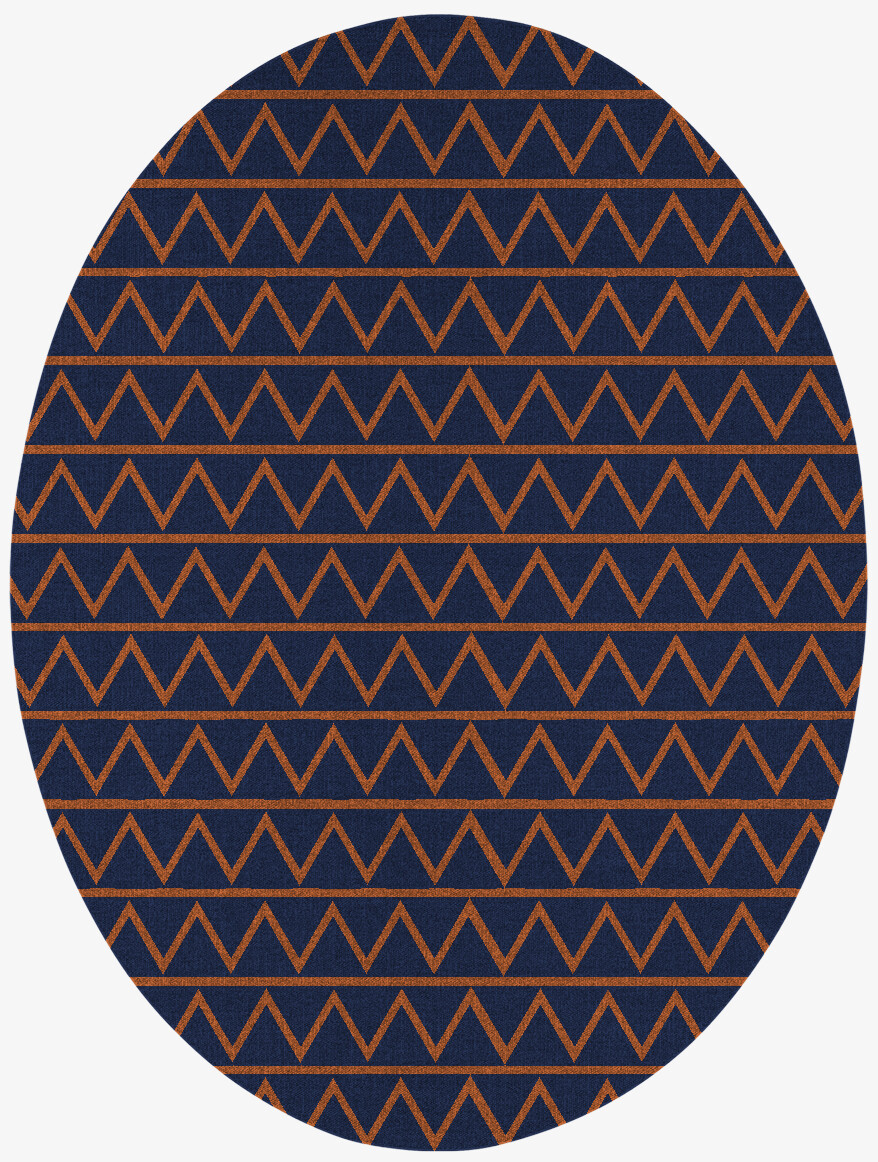 Zag Geometric Oval Flatweave New Zealand Wool Custom Rug by Rug Artisan