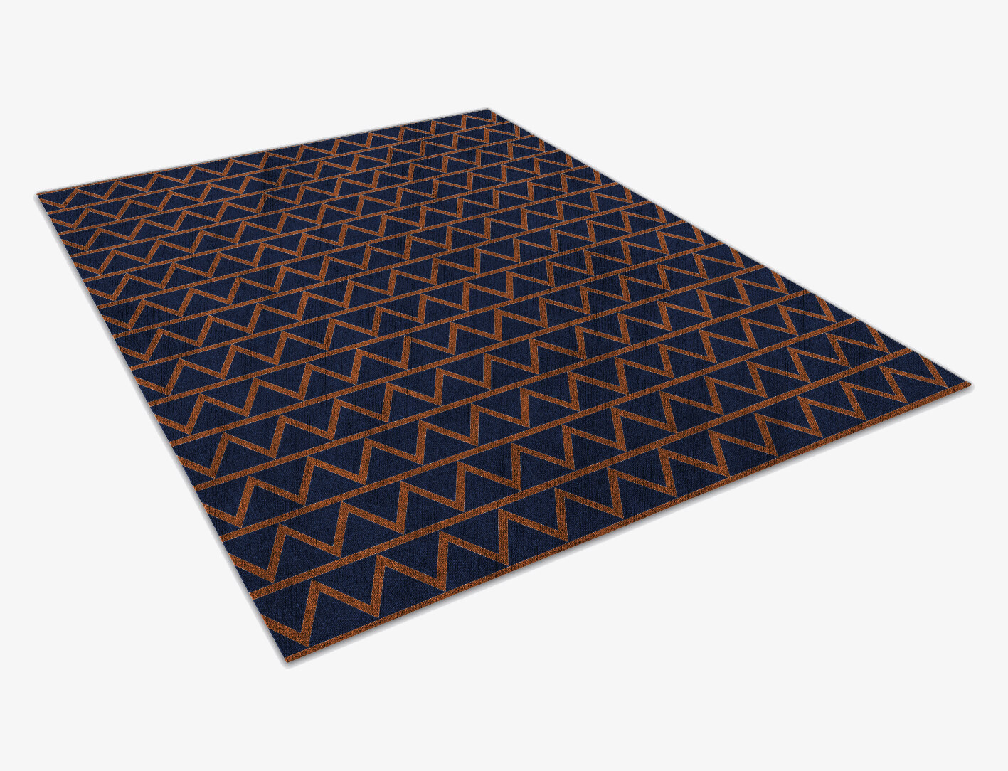 Zag Geometric Rectangle Flatweave Bamboo Silk Custom Rug by Rug Artisan
