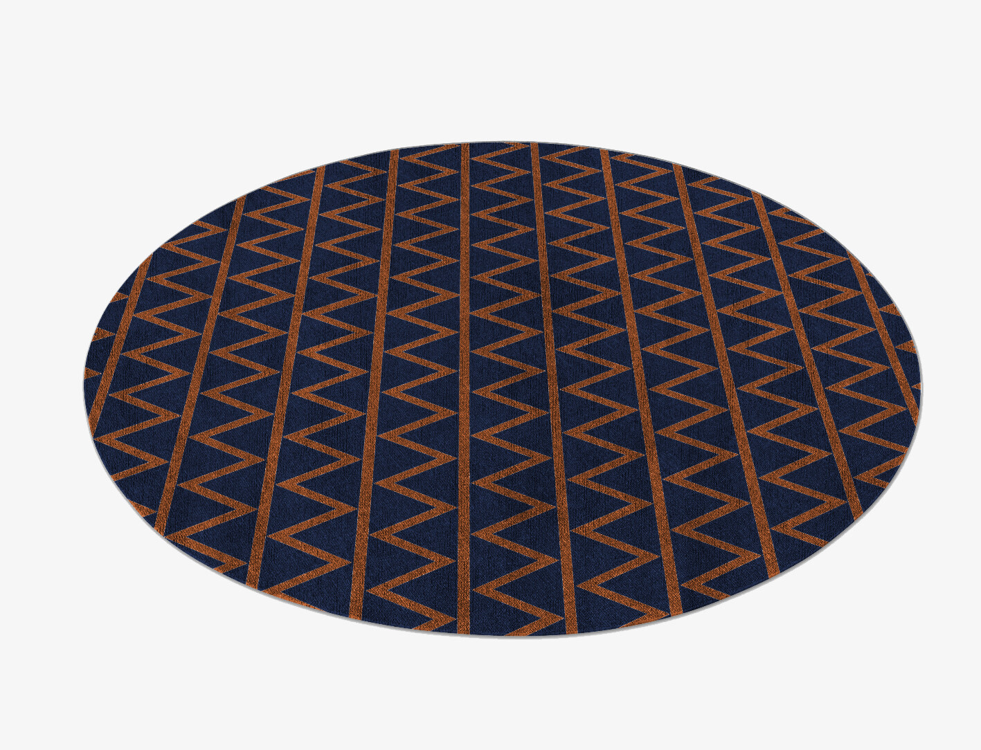 Zag Geometric Round Flatweave Bamboo Silk Custom Rug by Rug Artisan