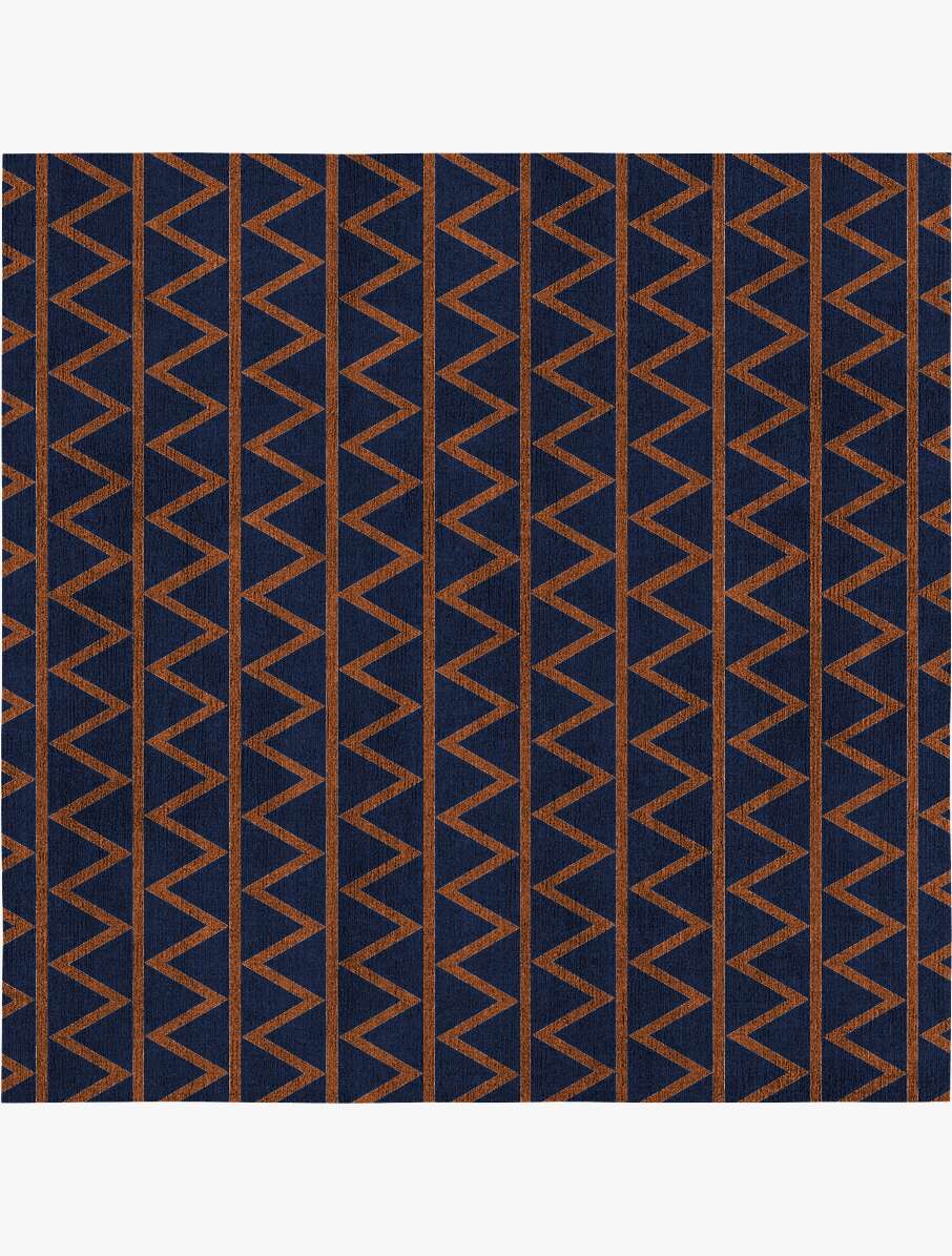 Zag Geometric Square Flatweave Bamboo Silk Custom Rug by Rug Artisan