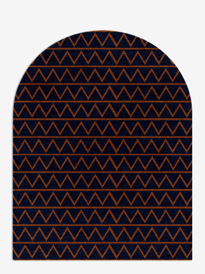 Zag Geometric Arch Hand Knotted Tibetan Wool Custom Rug by Rug Artisan