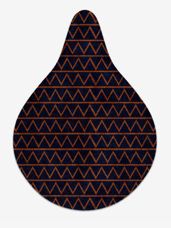 Zag Geometric Drop Hand Knotted Bamboo Silk Custom Rug by Rug Artisan