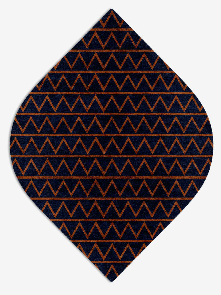 Zag Geometric Ogee Hand Knotted Bamboo Silk Custom Rug by Rug Artisan