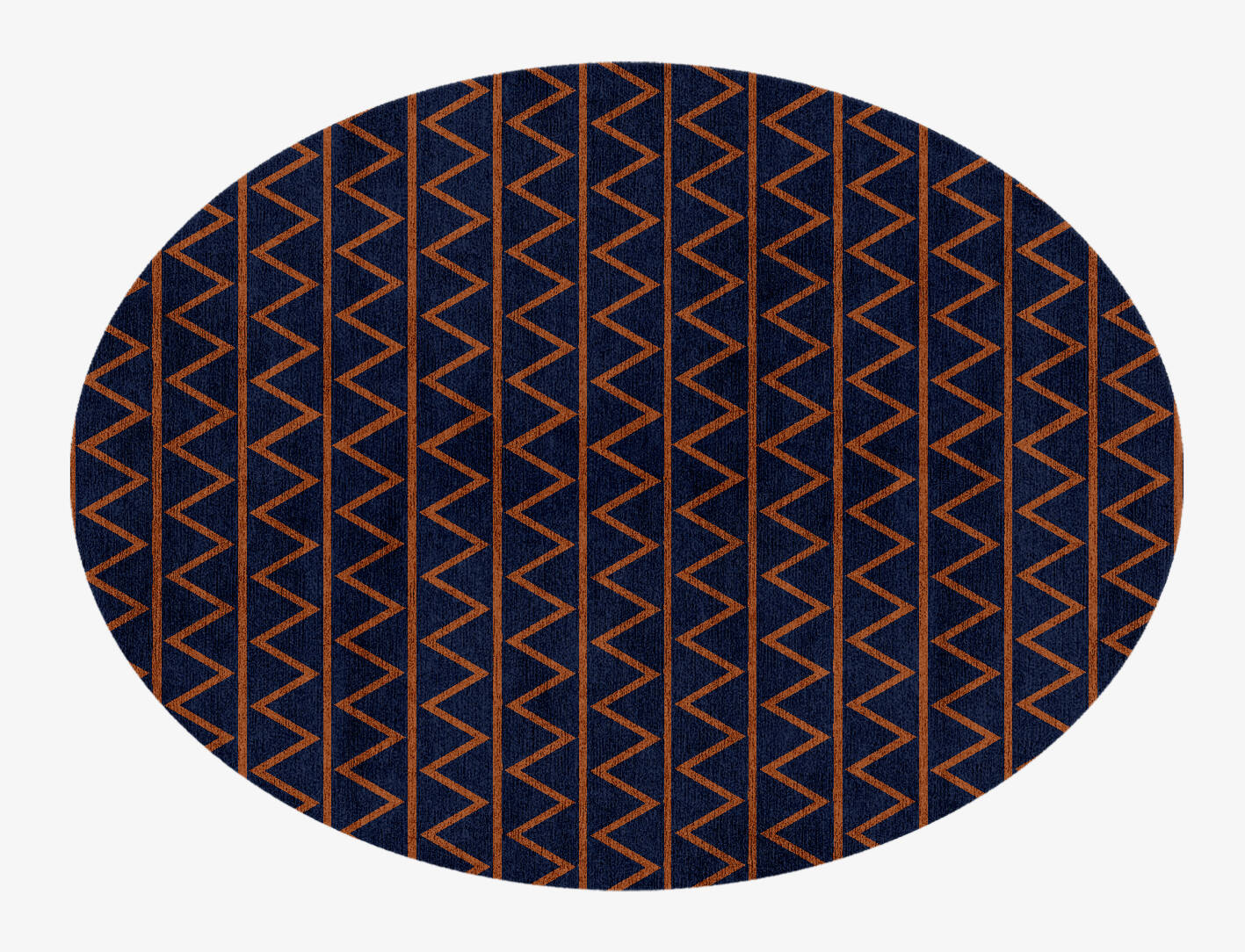 Zag Geometric Oval Hand Knotted Bamboo Silk Custom Rug by Rug Artisan
