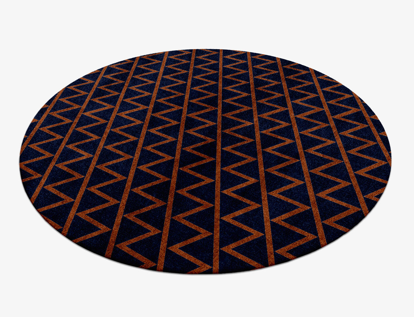 Zag Geometric Round Hand Knotted Bamboo Silk Custom Rug by Rug Artisan