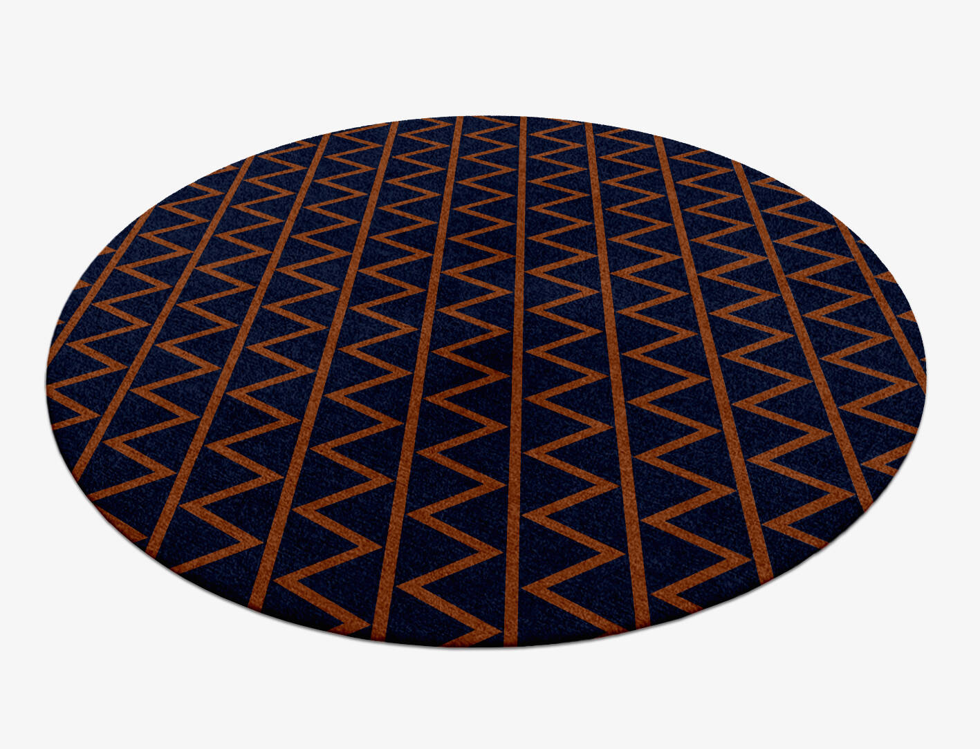 Zag Geometric Round Hand Knotted Tibetan Wool Custom Rug by Rug Artisan
