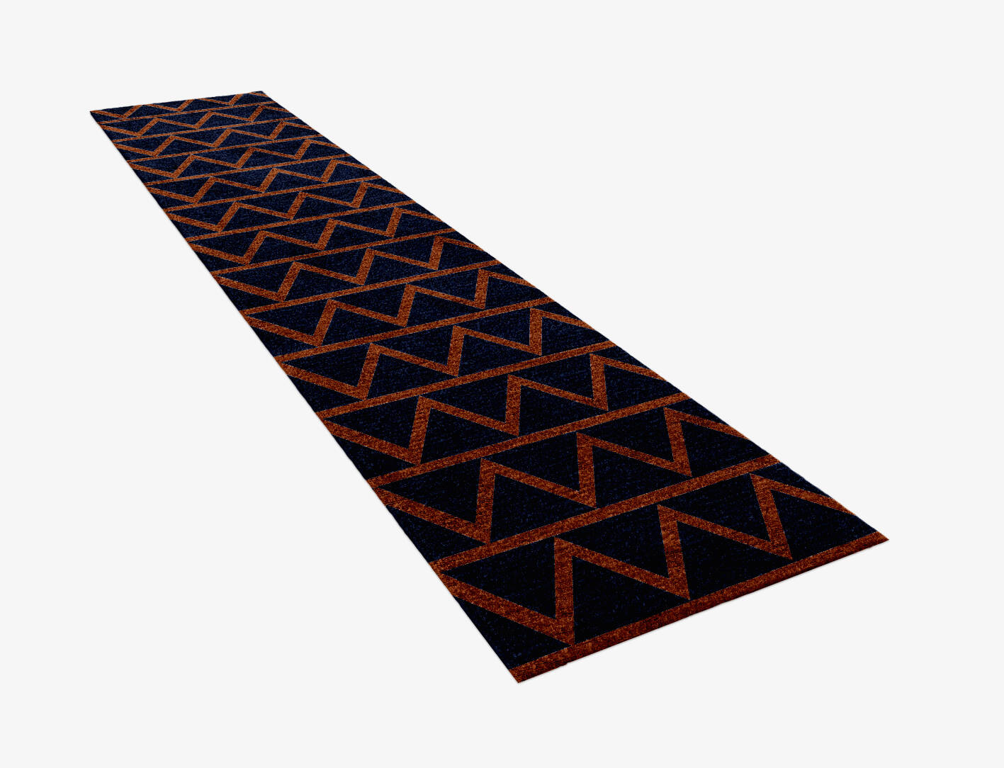 Zag Geometric Runner Hand Knotted Bamboo Silk Custom Rug by Rug Artisan