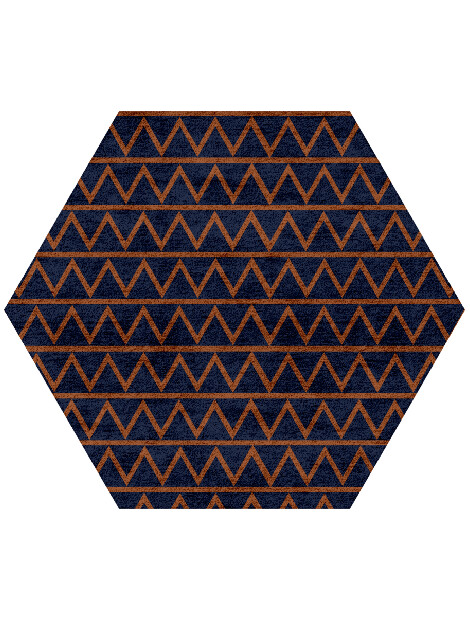 Zag Geometric Hexagon Hand Tufted Bamboo Silk Custom Rug by Rug Artisan