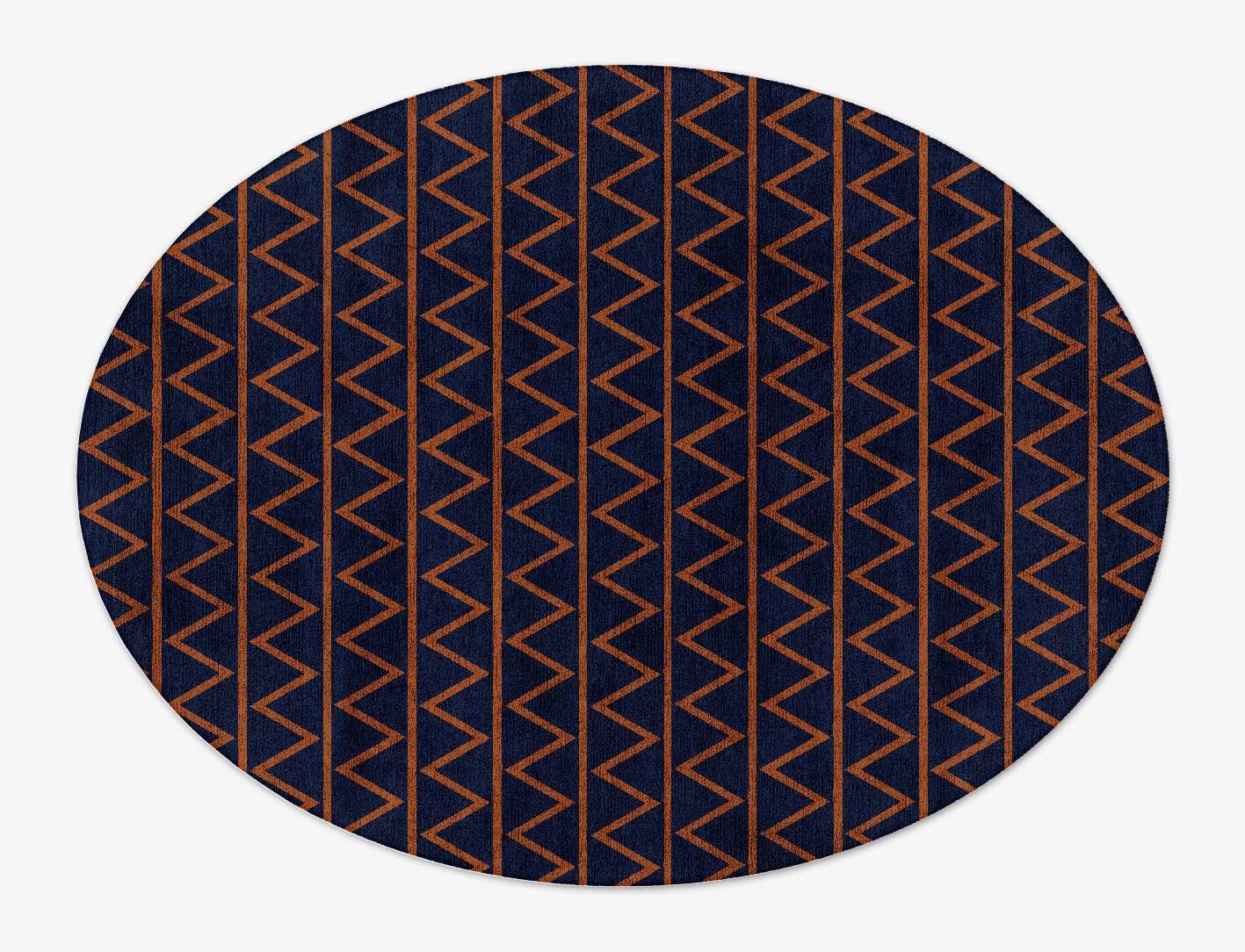 Zag Geometric Oval Hand Tufted Bamboo Silk Custom Rug by Rug Artisan