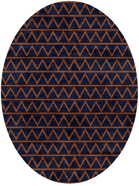 Zag Geometric Oval Hand Tufted Bamboo Silk Custom Rug by Rug Artisan