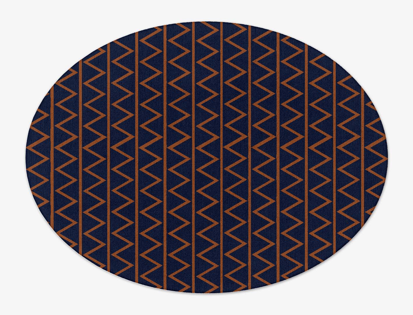 Zag Geometric Oval Hand Tufted Pure Wool Custom Rug by Rug Artisan
