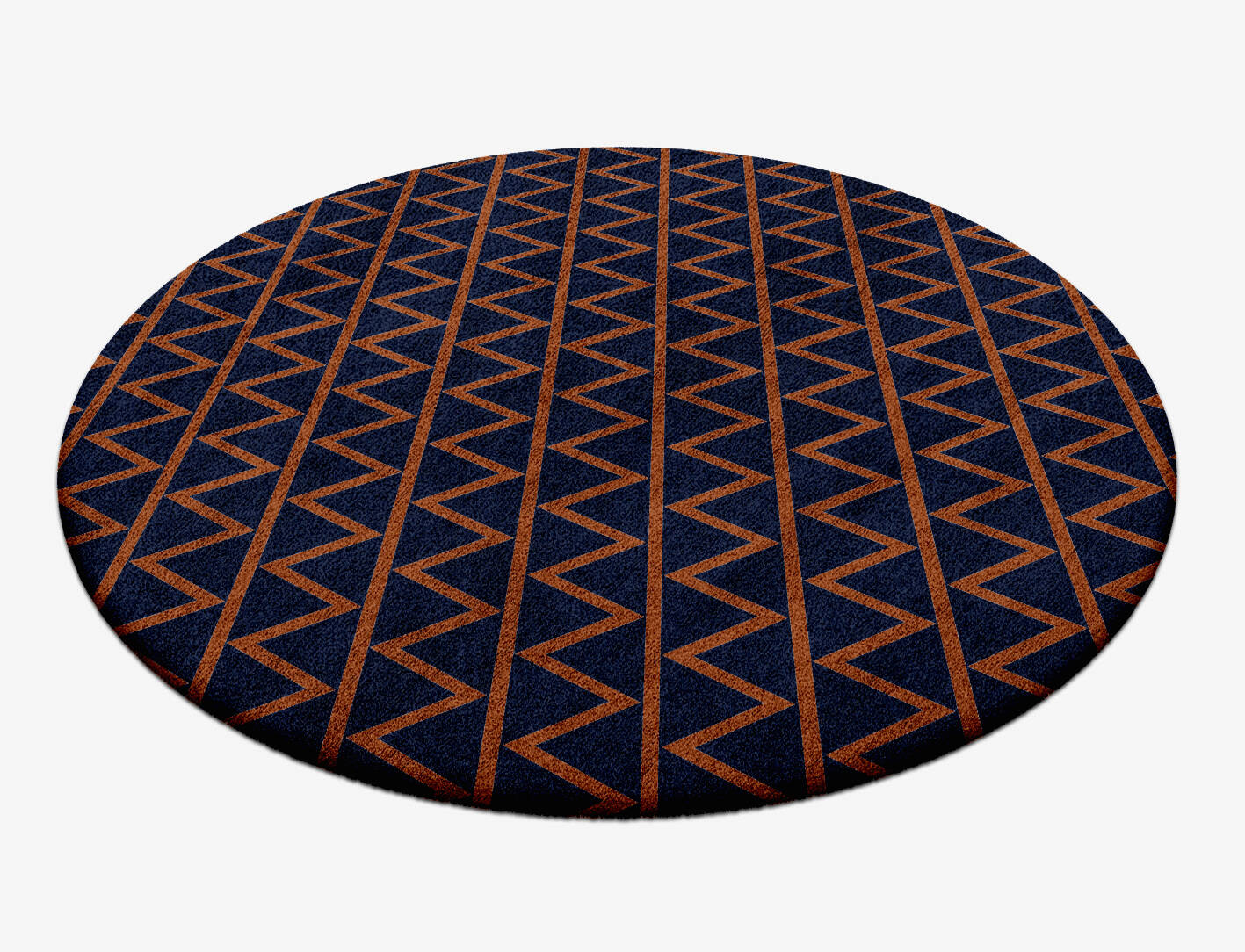Zag Geometric Round Hand Tufted Bamboo Silk Custom Rug by Rug Artisan