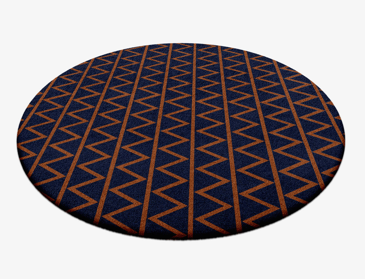 Zag Geometric Round Hand Tufted Pure Wool Custom Rug by Rug Artisan