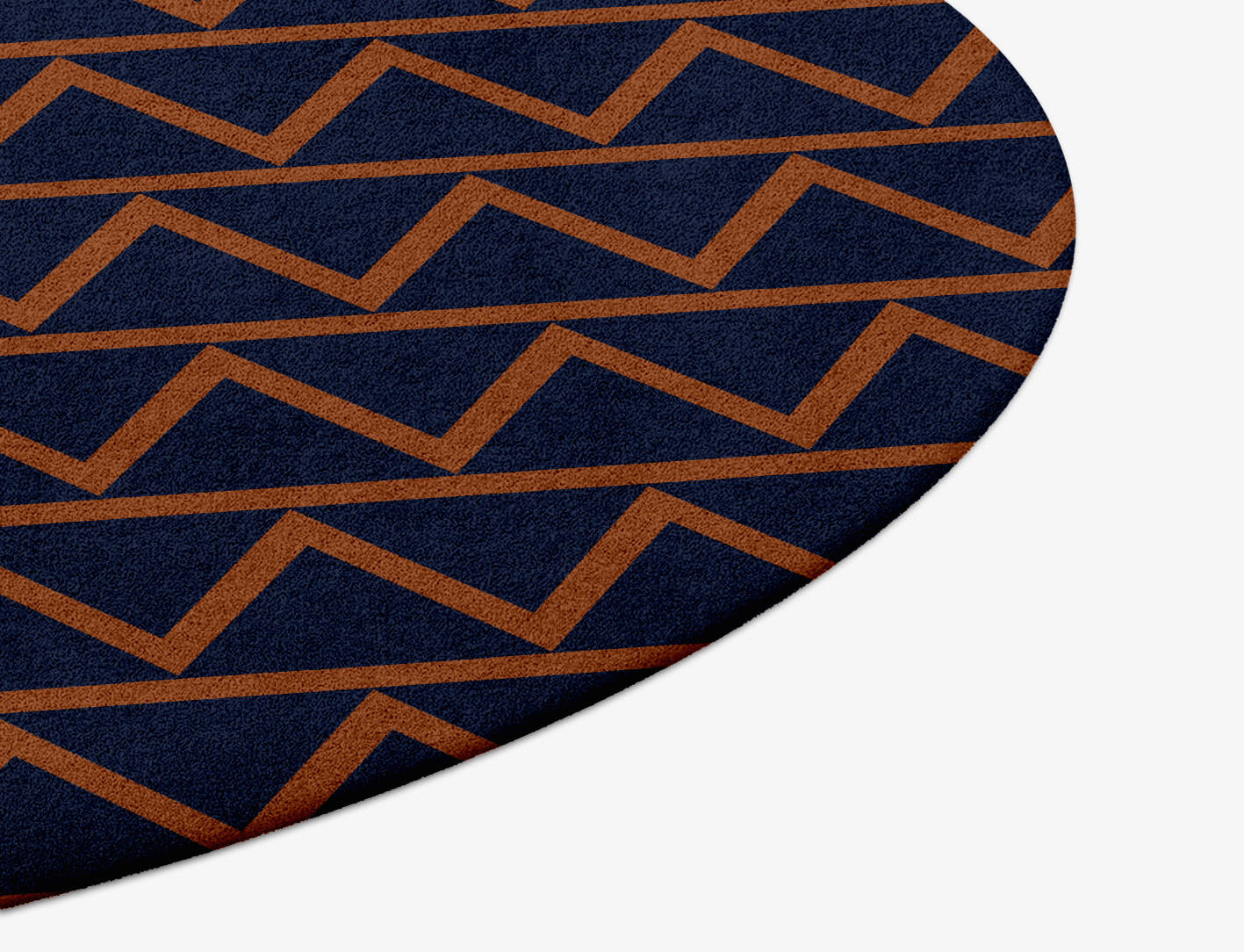 Zag Geometric Round Hand Tufted Pure Wool Custom Rug by Rug Artisan