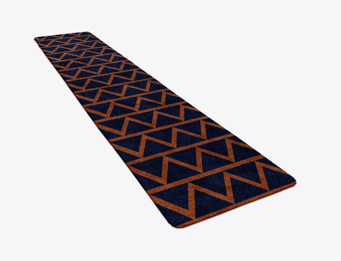 Zag Geometric Runner Hand Tufted Bamboo Silk Custom Rug by Rug Artisan