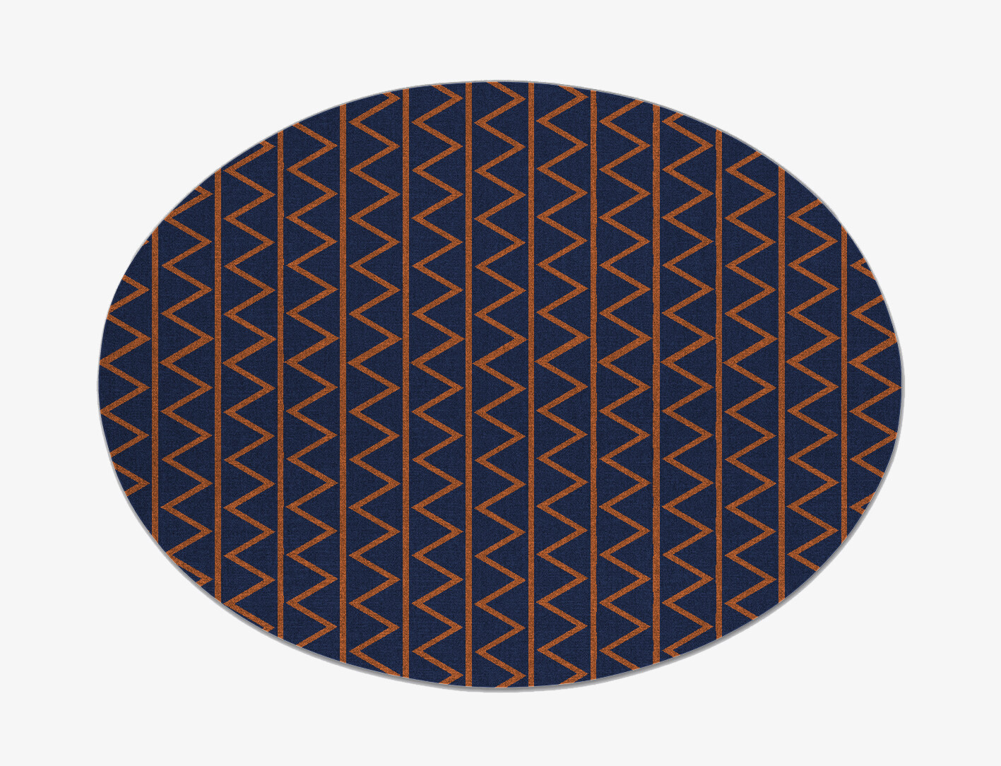 Zag Geometric Oval Outdoor Recycled Yarn Custom Rug by Rug Artisan