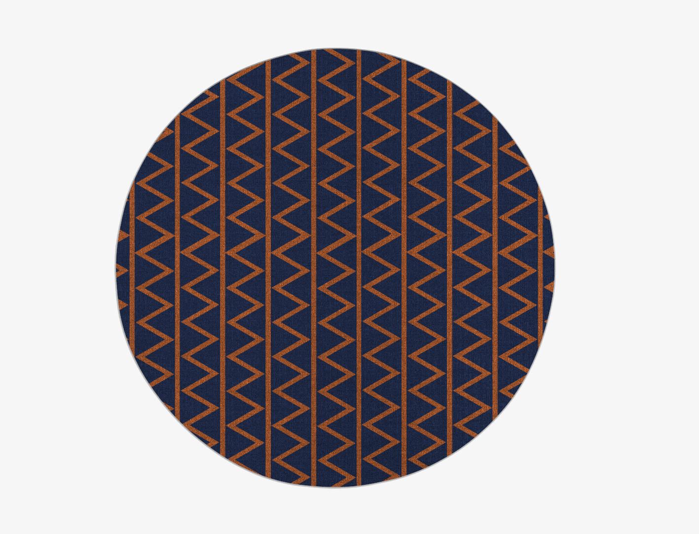 Zag Geometric Round Outdoor Recycled Yarn Custom Rug by Rug Artisan