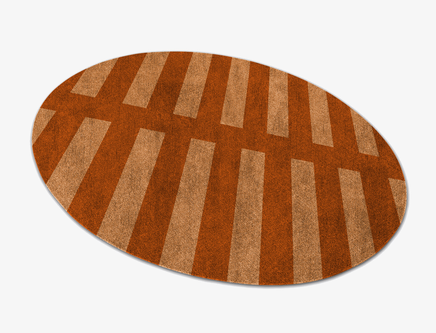 Zahn Geometric Oval Flatweave Bamboo Silk Custom Rug by Rug Artisan