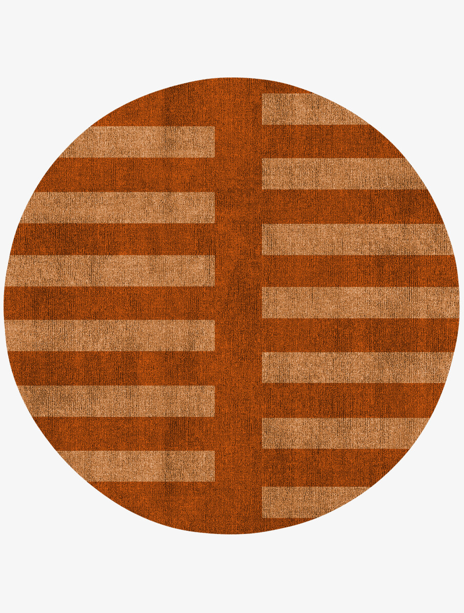 Zahn Geometric Round Flatweave Bamboo Silk Custom Rug by Rug Artisan
