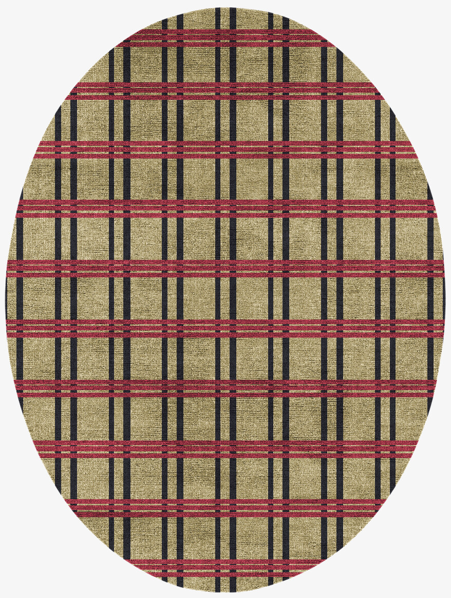 Zand Geometric Oval Flatweave Bamboo Silk Custom Rug by Rug Artisan