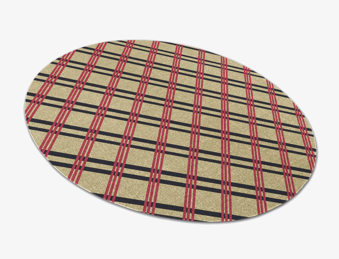 Zand Geometric Oval Flatweave New Zealand Wool Custom Rug by Rug Artisan