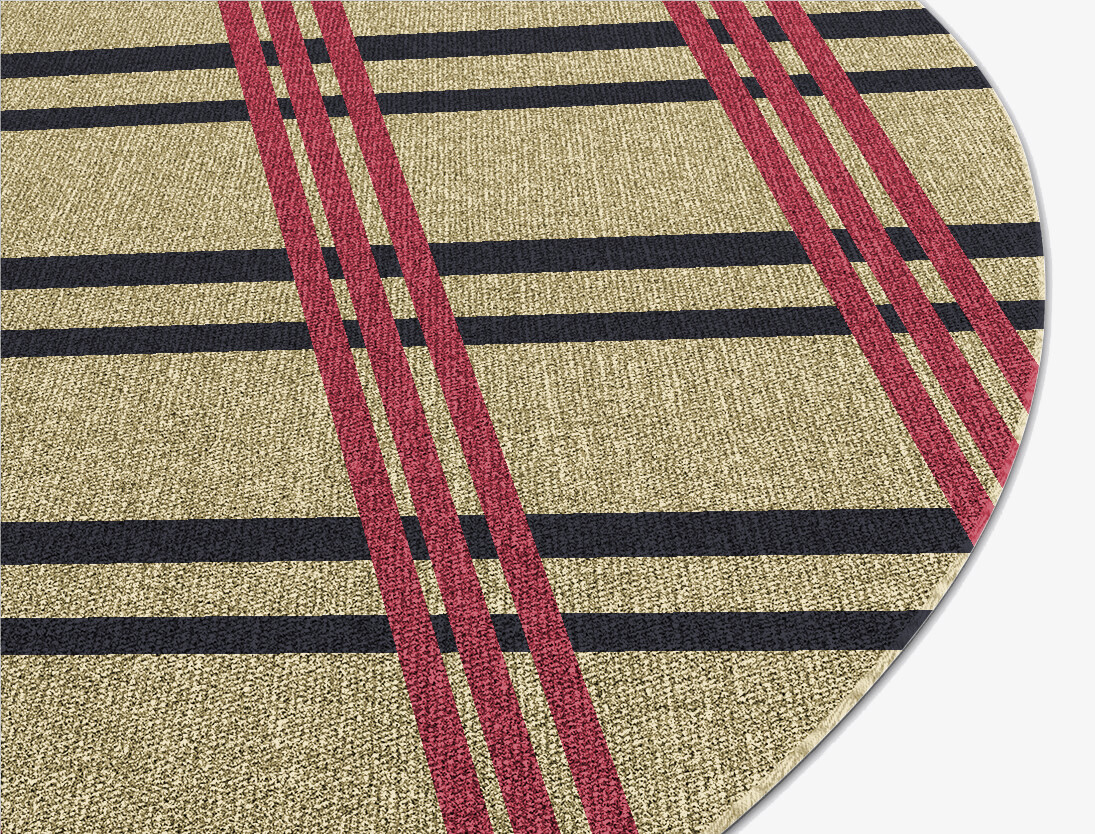 Zand Geometric Oval Flatweave New Zealand Wool Custom Rug by Rug Artisan