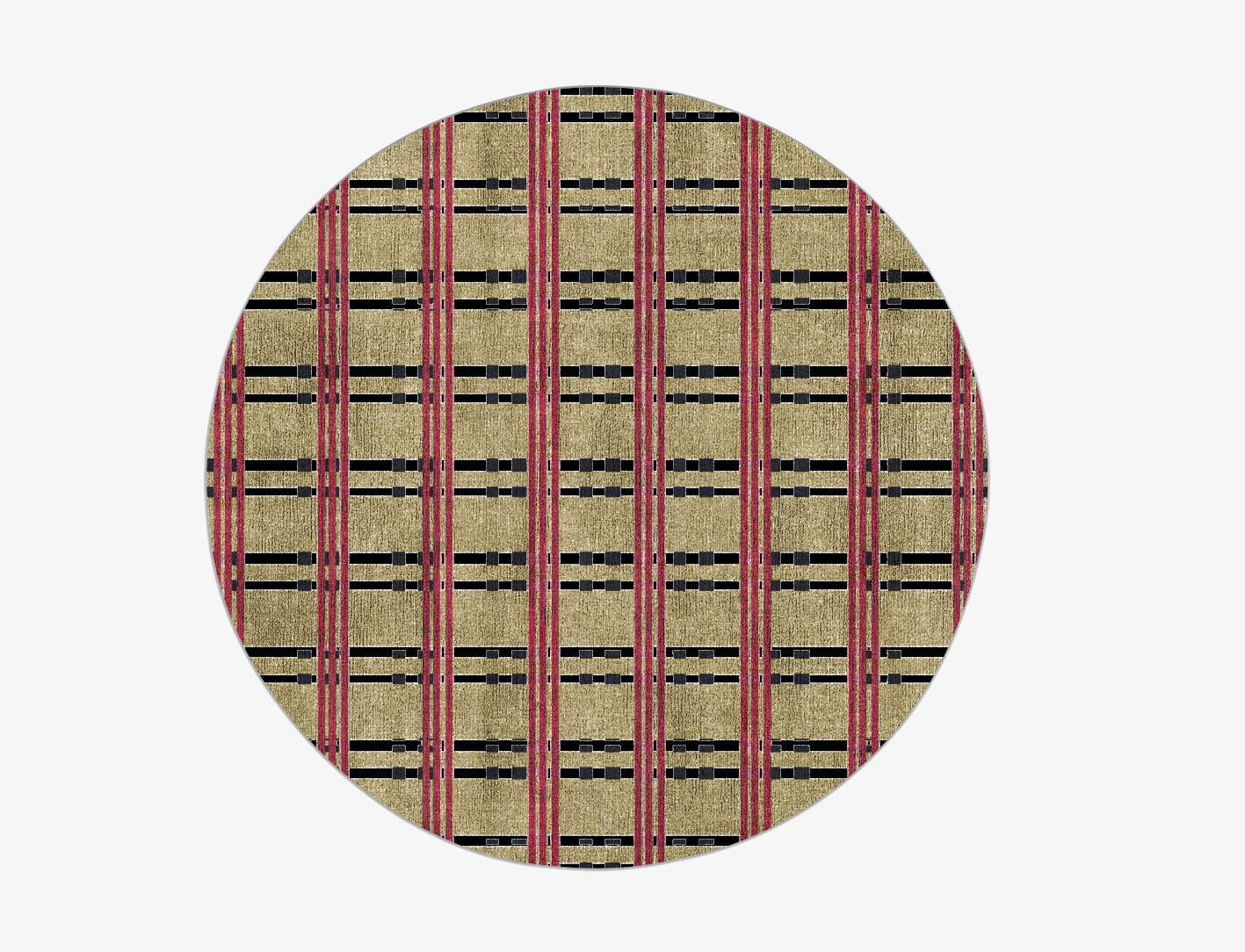 Zand Geometric Round Flatweave Bamboo Silk Custom Rug by Rug Artisan