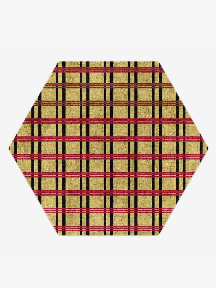 Zand Geometric Hexagon Hand Knotted Bamboo Silk Custom Rug by Rug Artisan
