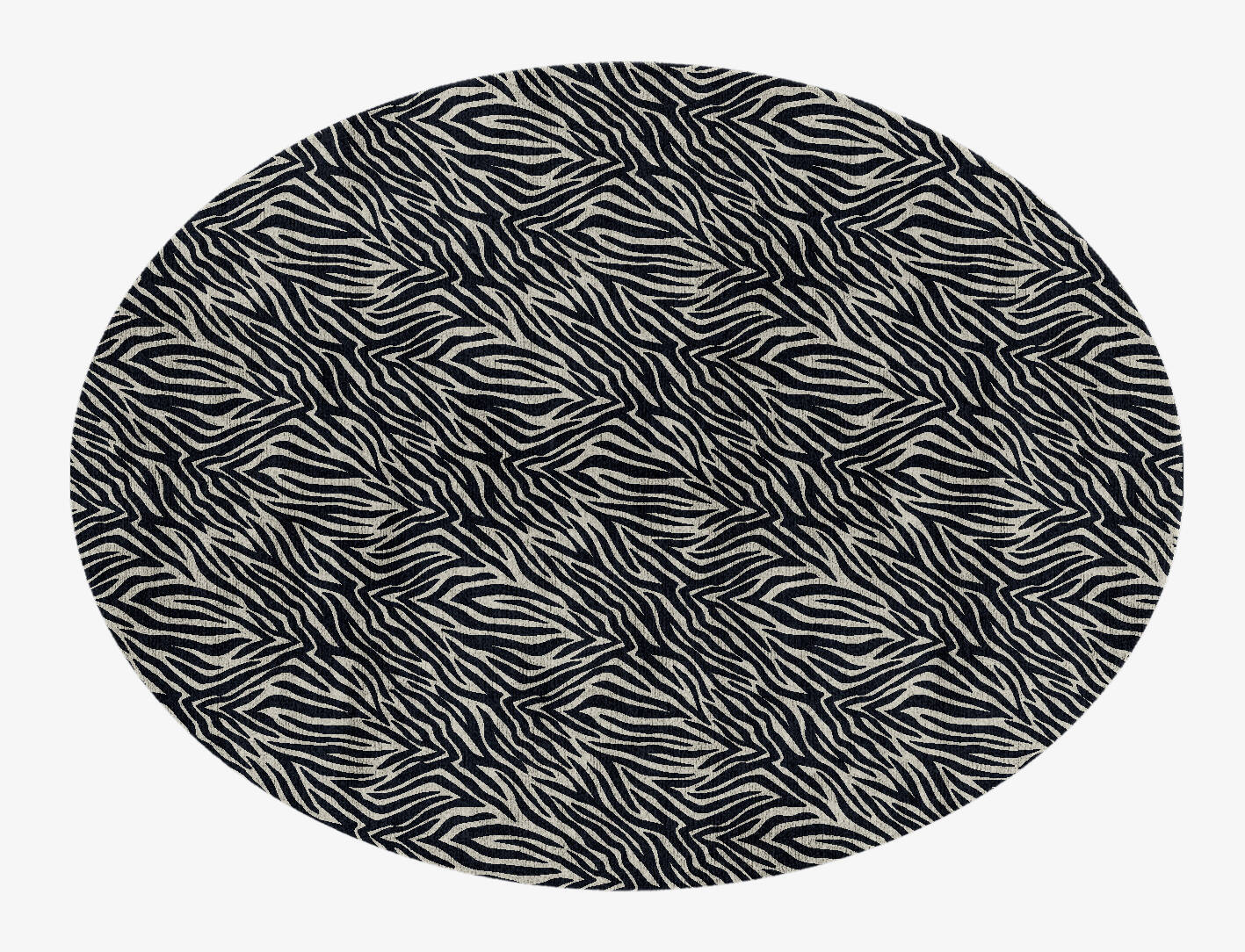 Zebra Hide Animal Prints Oval Hand Knotted Bamboo Silk Custom Rug by Rug Artisan