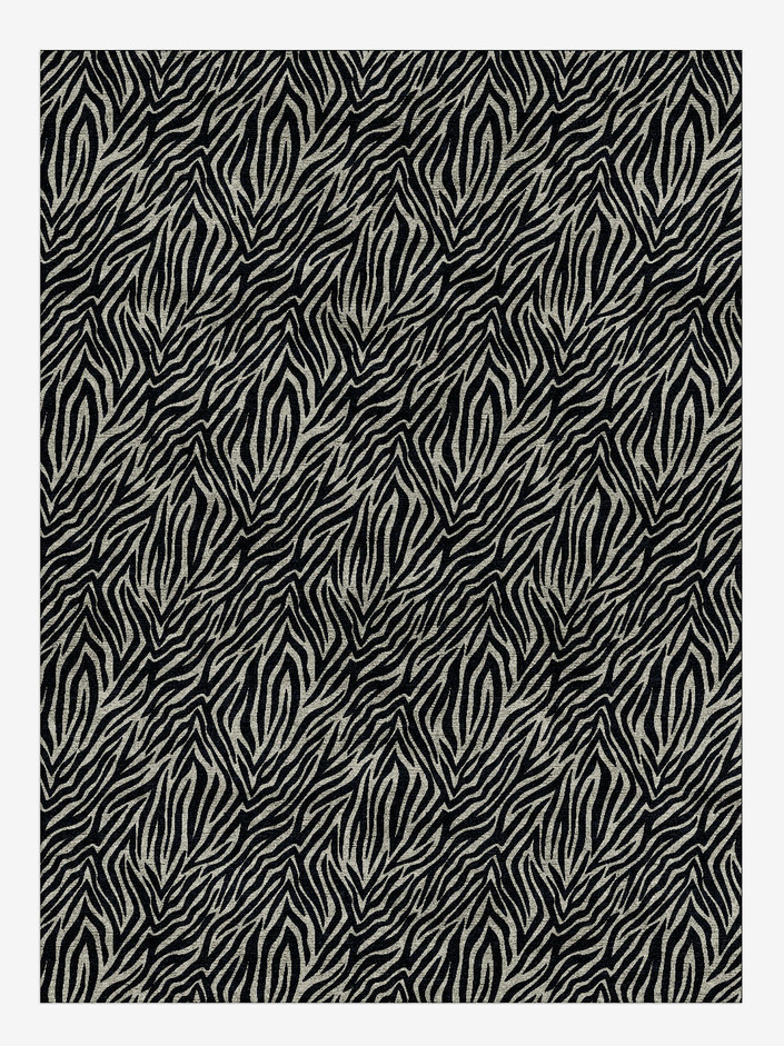Zebra Hide Animal Prints Rectangle Hand Knotted Bamboo Silk Custom Rug by Rug Artisan