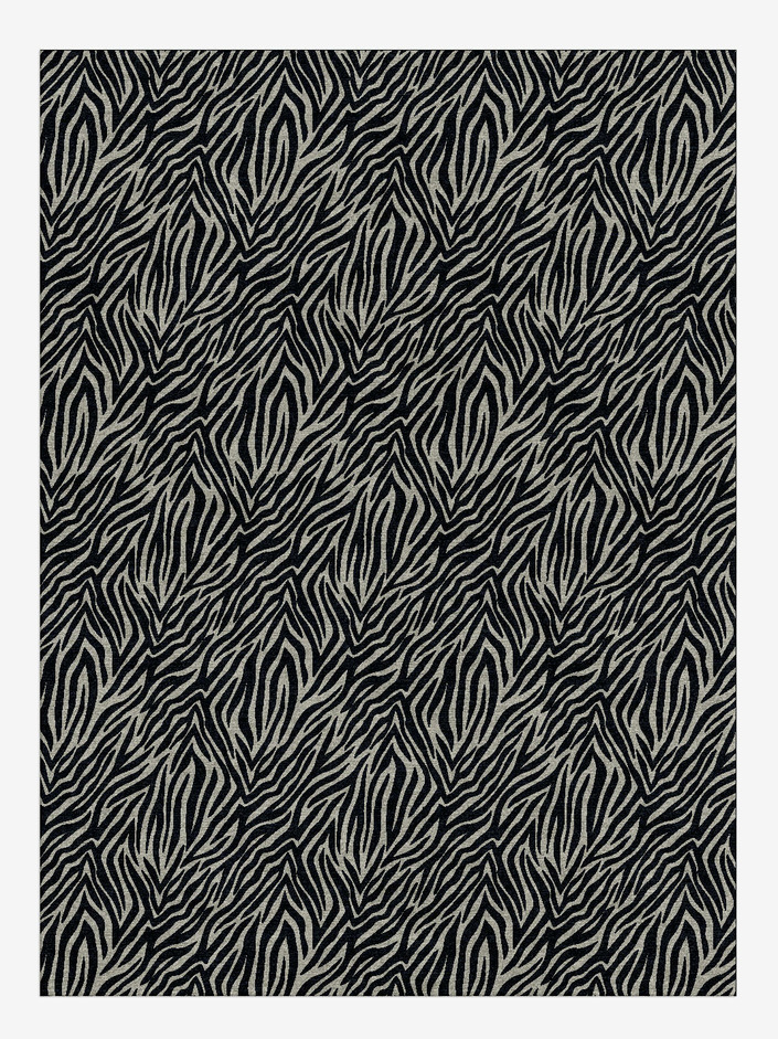 Zebra Hide Animal Prints Rectangle Hand Knotted Tibetan Wool Custom Rug by Rug Artisan