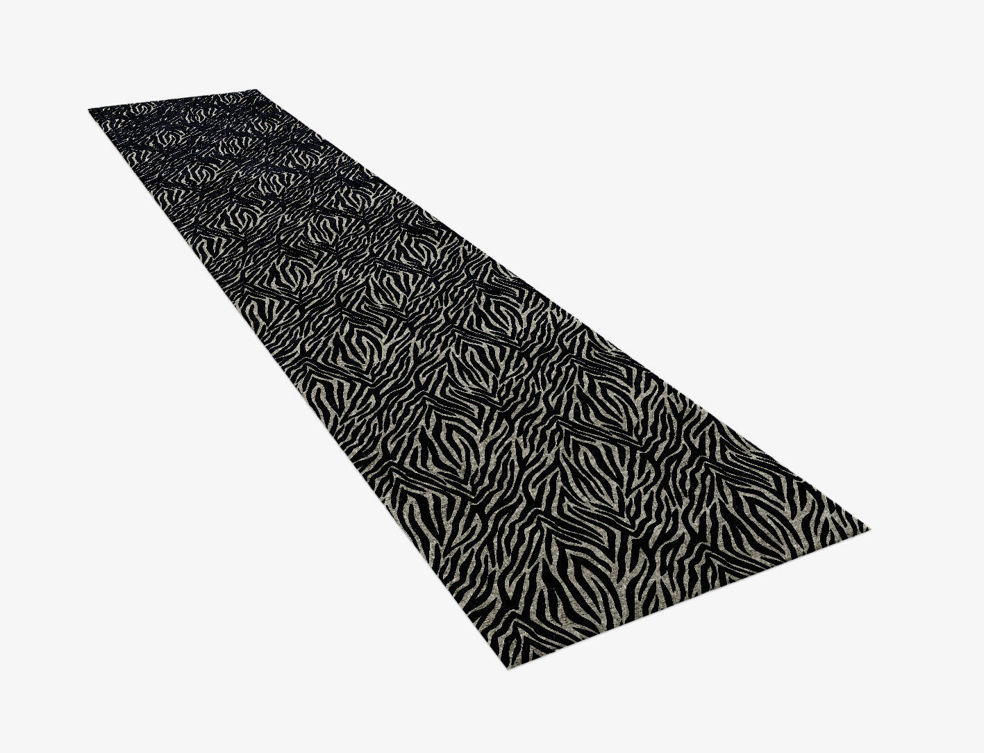 Zebra Hide Animal Prints Runner Hand Knotted Bamboo Silk Custom Rug by Rug Artisan