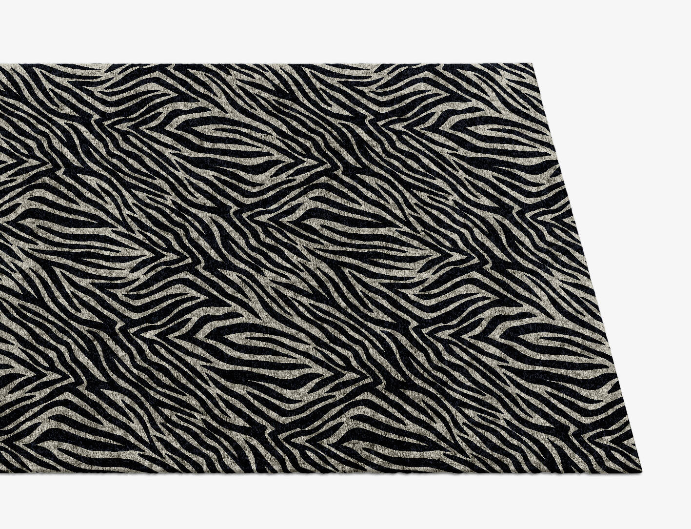 Zebra Hide Animal Prints Runner Hand Knotted Bamboo Silk Custom Rug by Rug Artisan