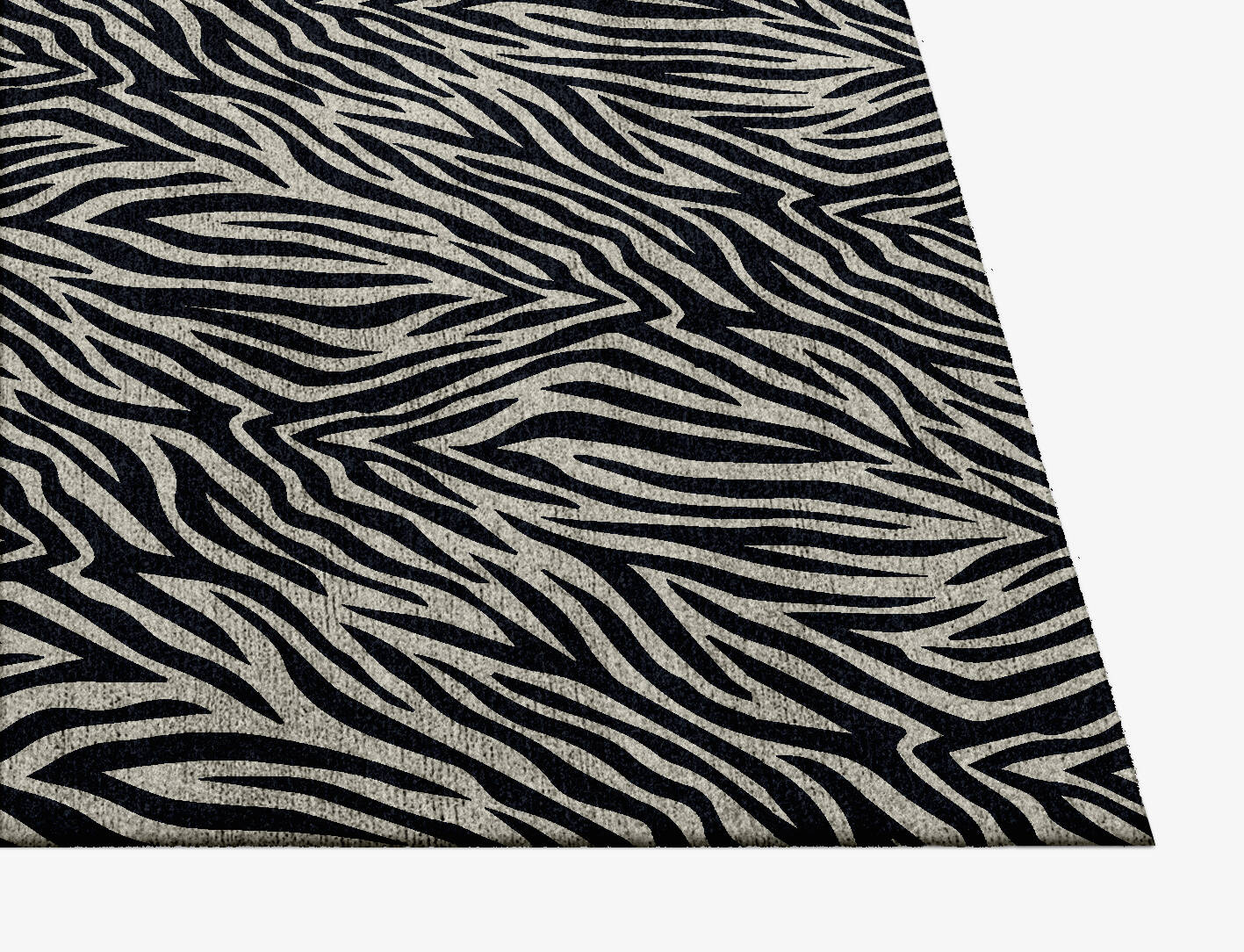 Zebra Hide Animal Prints Square Hand Knotted Bamboo Silk Custom Rug by Rug Artisan