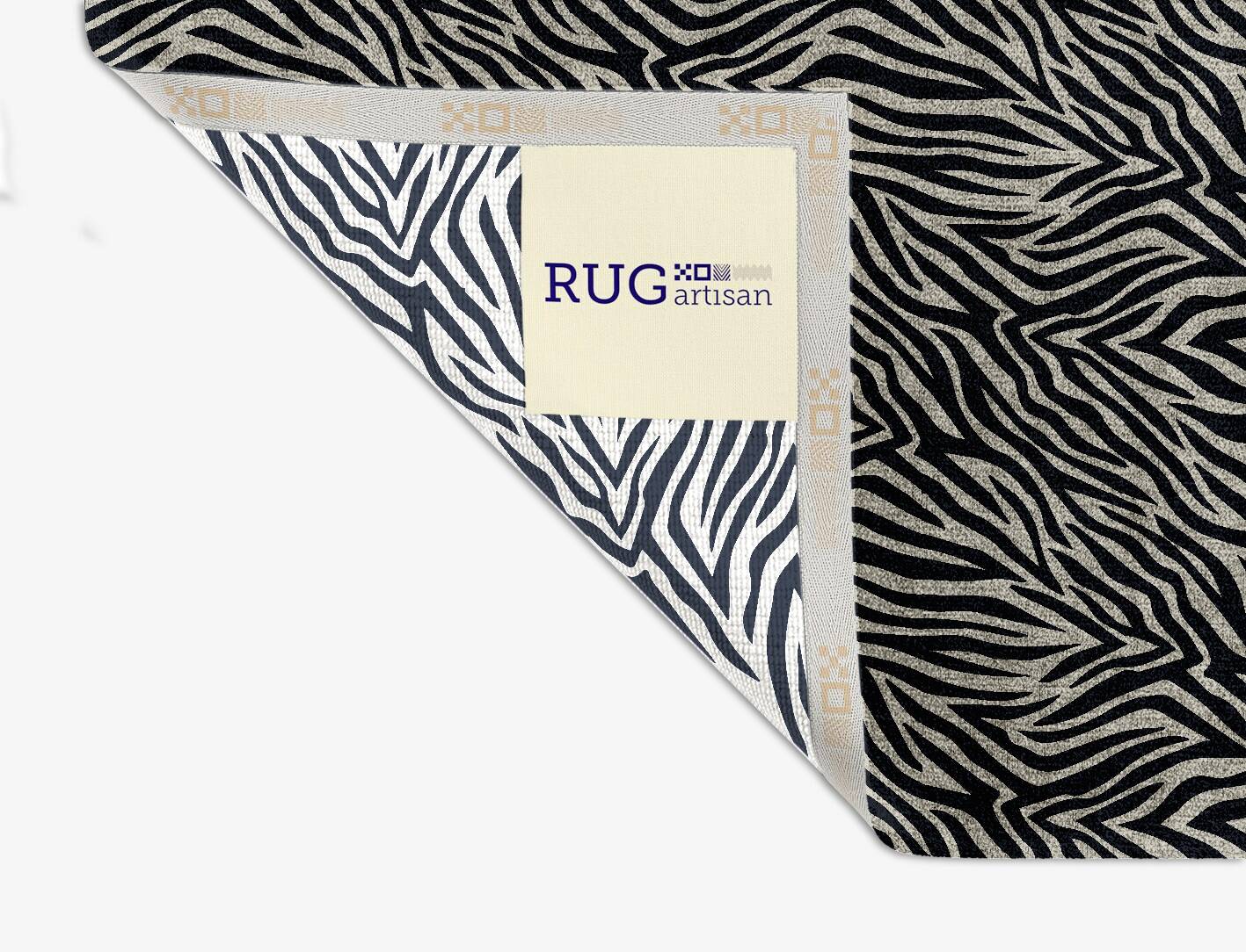 Zebra Hide Animal Prints Square Hand Knotted Bamboo Silk Custom Rug by Rug Artisan