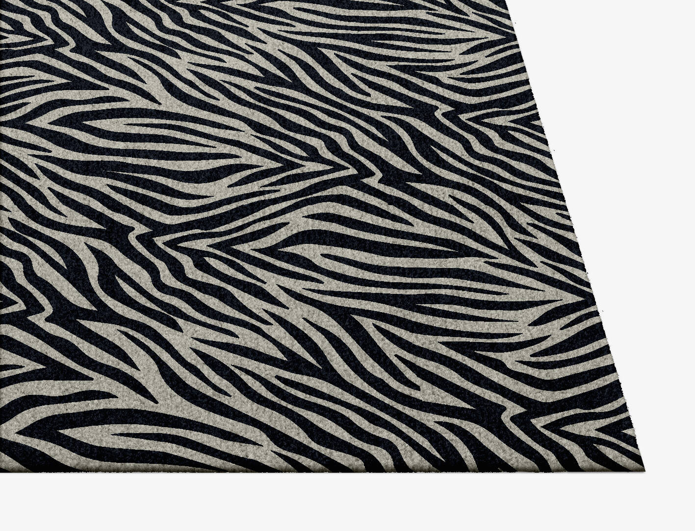 Zebra Hide Animal Prints Square Hand Knotted Tibetan Wool Custom Rug by Rug Artisan