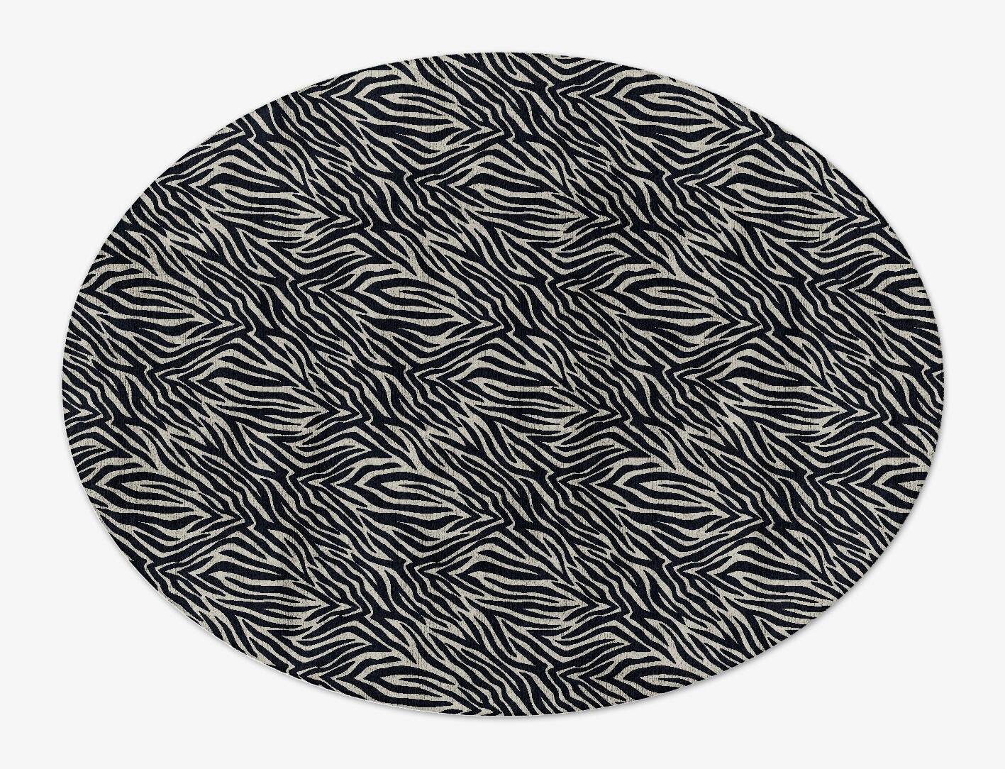 Zebra Hide Animal Prints Oval Hand Tufted Bamboo Silk Custom Rug by Rug Artisan