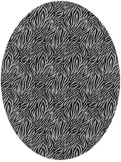 Zebra Hide Animal Prints Oval Hand Tufted Pure Wool Custom Rug by Rug Artisan