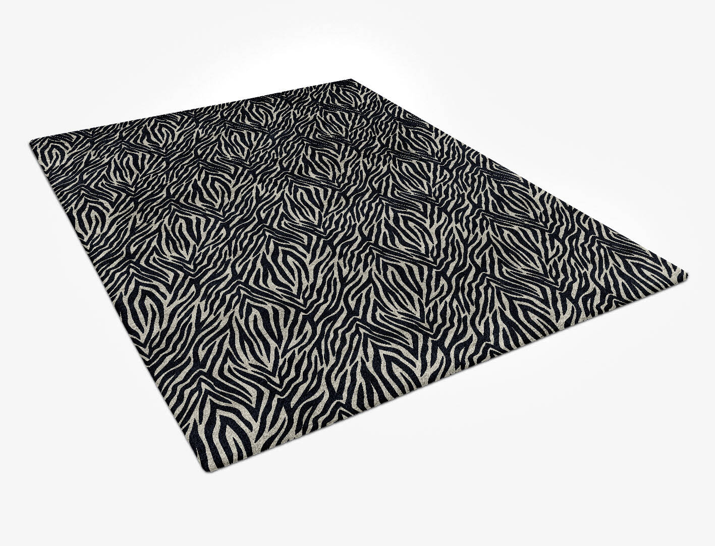 Zebra Hide Animal Prints Rectangle Hand Tufted Bamboo Silk Custom Rug by Rug Artisan