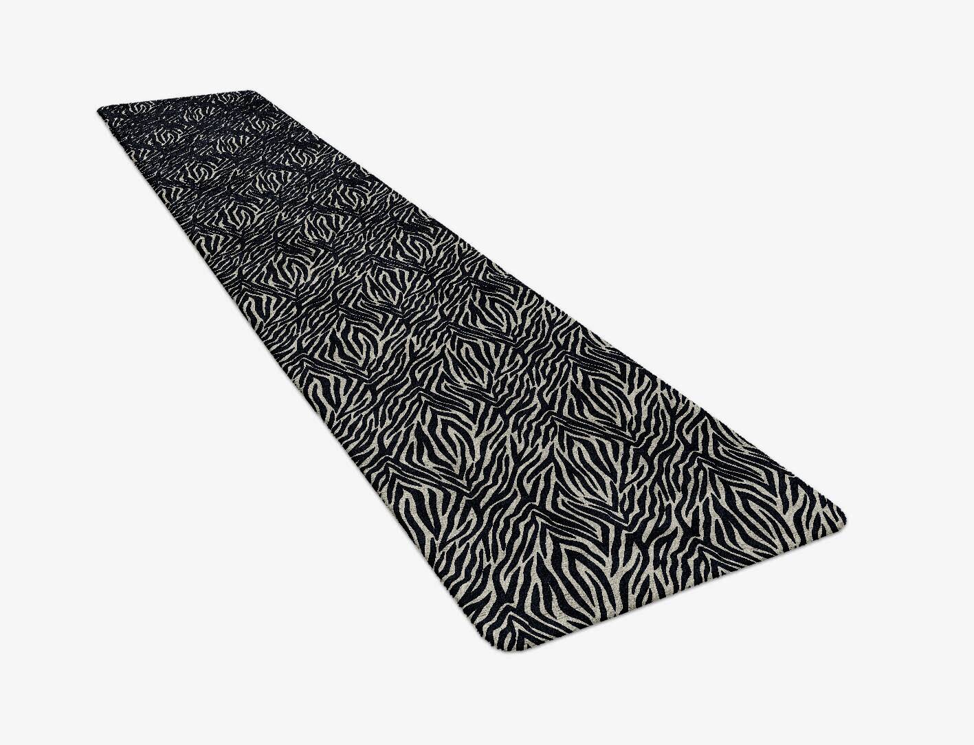 Zebra Hide Animal Prints Runner Hand Tufted Bamboo Silk Custom Rug by Rug Artisan