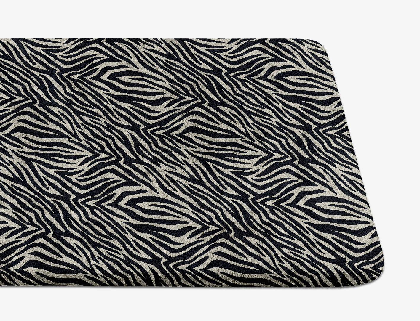 Zebra Hide Animal Prints Runner Hand Tufted Bamboo Silk Custom Rug by Rug Artisan