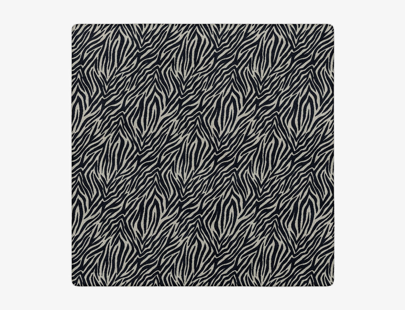 Zebra Hide Animal Prints Square Hand Tufted Pure Wool Custom Rug by Rug Artisan