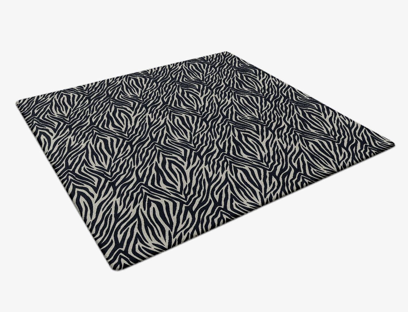 Zebra Hide Animal Prints Square Hand Tufted Pure Wool Custom Rug by Rug Artisan