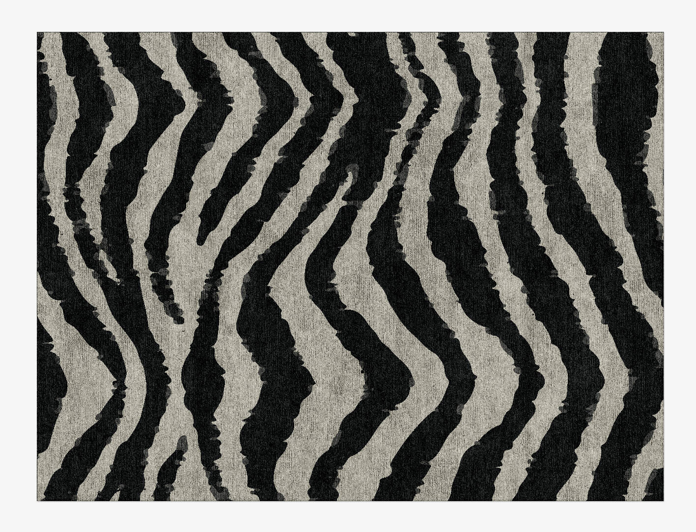 Zebra Repeat Animal Prints Rectangle Hand Knotted Bamboo Silk Custom Rug by Rug Artisan
