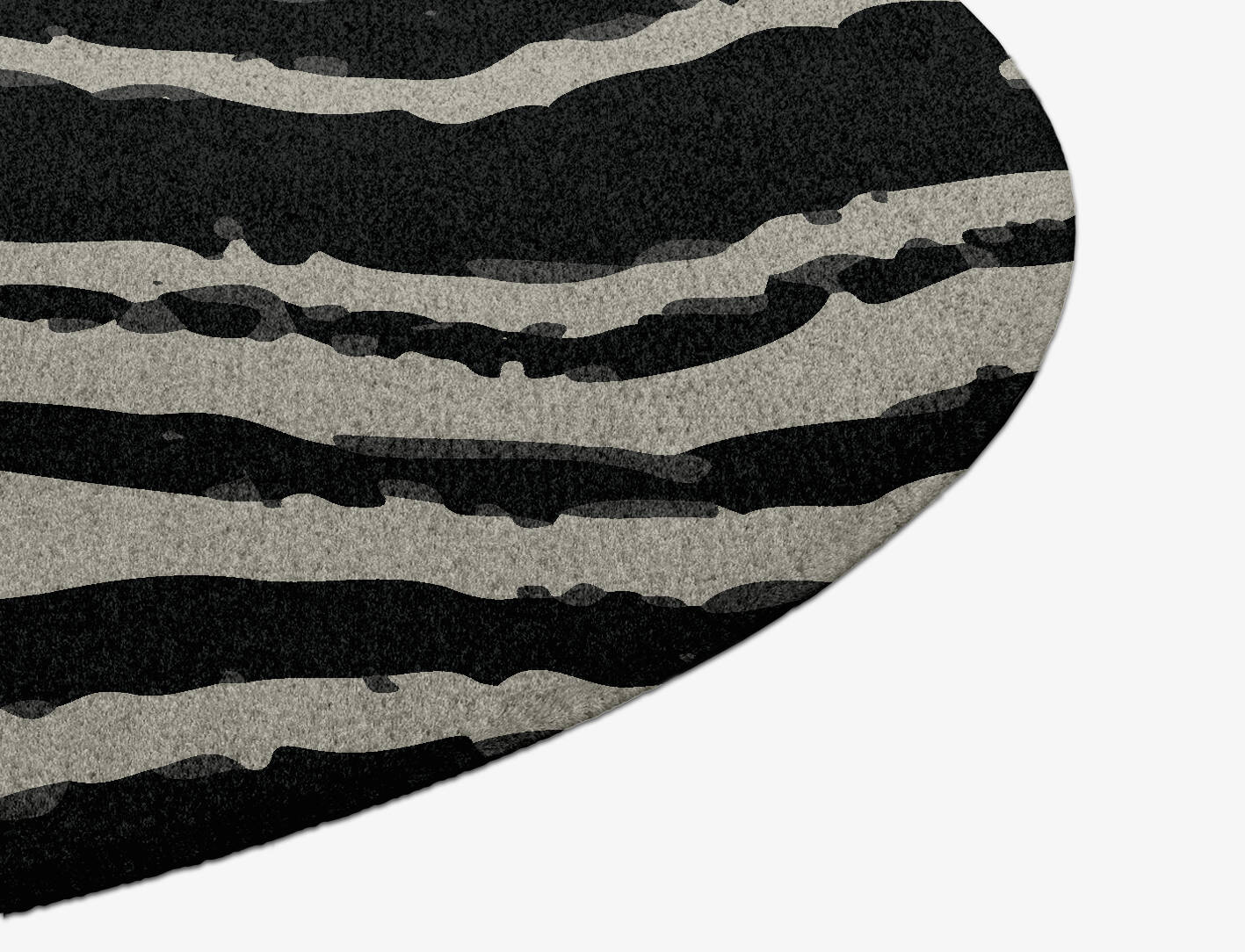 Zebra Repeat Animal Prints Round Hand Knotted Tibetan Wool Custom Rug by Rug Artisan