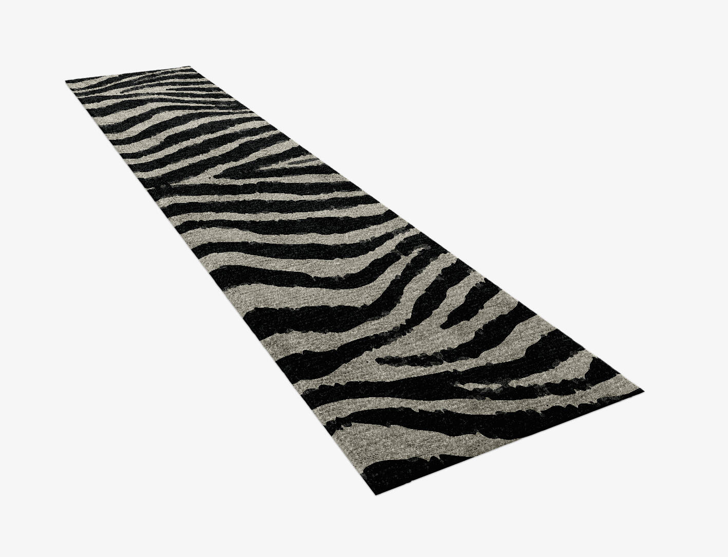 Zebra Repeat Animal Prints Runner Hand Knotted Bamboo Silk Custom Rug by Rug Artisan