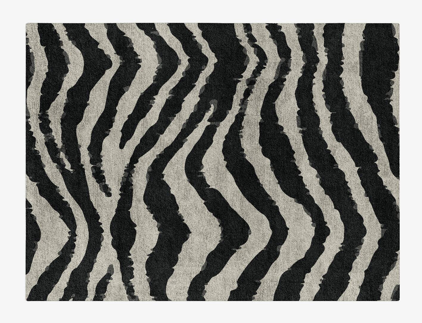 Zebra Repeat Animal Prints Rectangle Hand Tufted Bamboo Silk Custom Rug by Rug Artisan