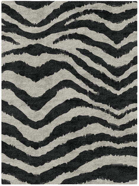 Zebra Repeat Animal Prints Rectangle Hand Tufted Bamboo Silk Custom Rug by Rug Artisan