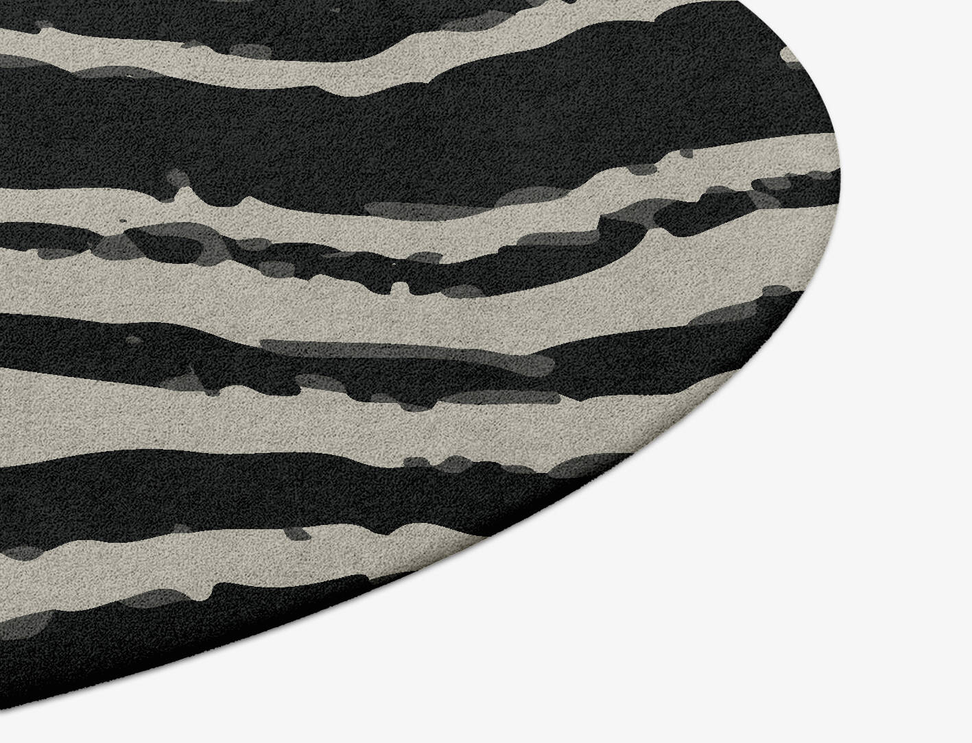 Zebra Repeat Animal Prints Round Hand Tufted Pure Wool Custom Rug by Rug Artisan